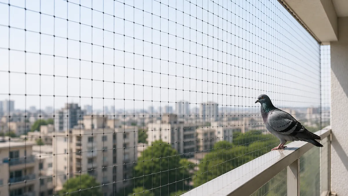 Pigeon safety nets in Vijayawada